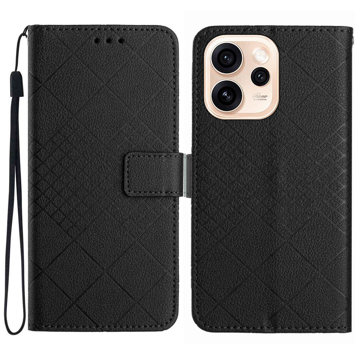 For Oppo Reno15 Pro Max 5G (Global) Case Wallet Imprint PU Leather Flip Folio Phone Cover