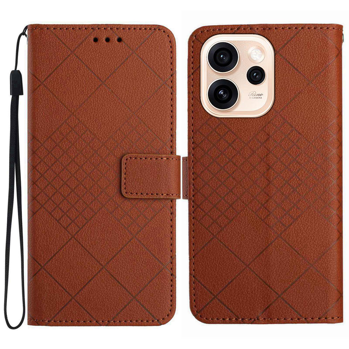 For Oppo Reno15 Pro Max 5G (Global) Case Wallet Imprint PU Leather Flip Folio Phone Cover