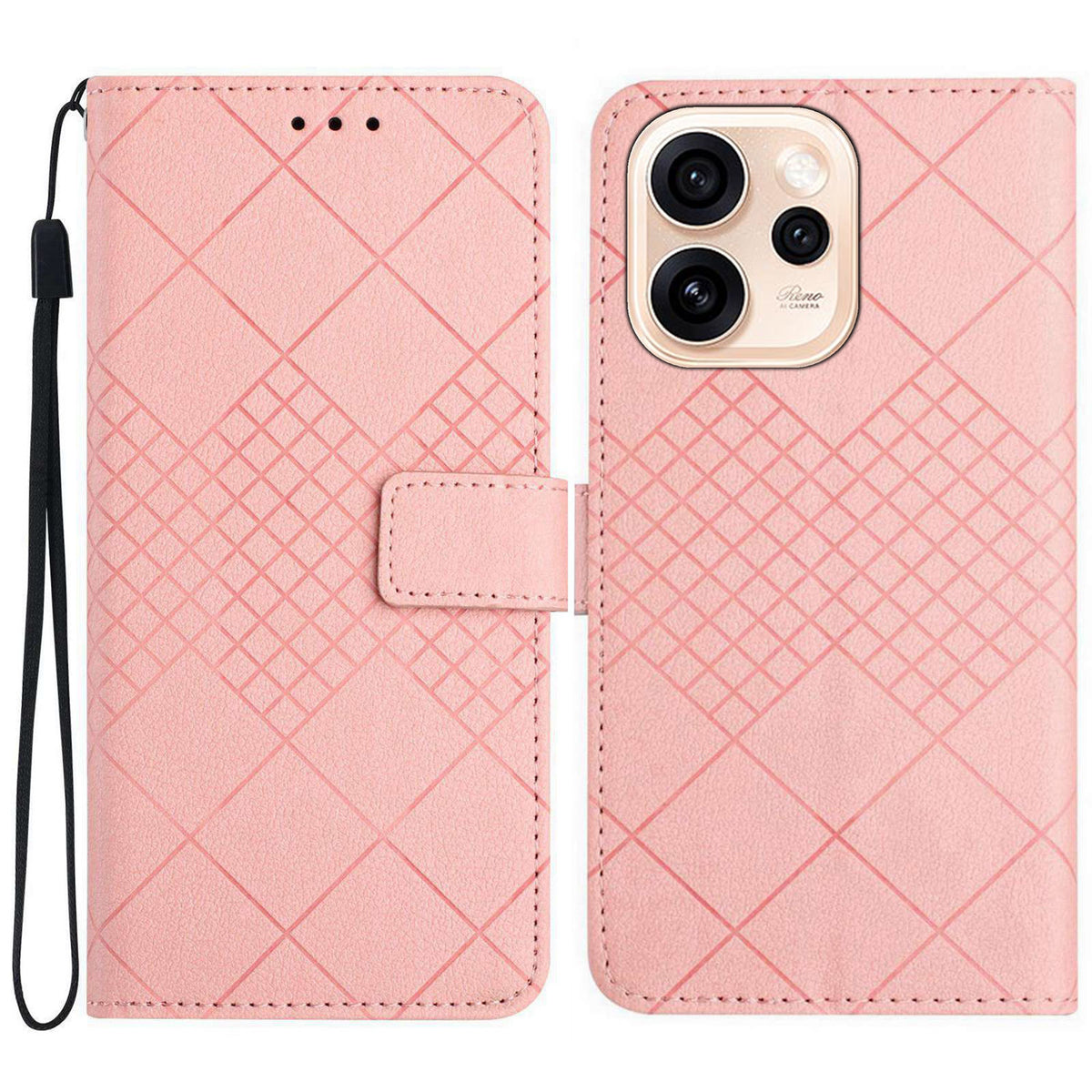 For Oppo Reno15 Pro Max 5G (Global) Case Wallet Imprint PU Leather Flip Folio Phone Cover