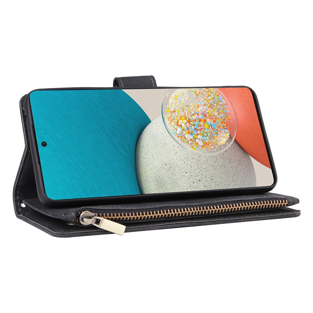 Samsung Galaxy A23 5G (Global version) / A23 4G / M23 5G / F23 5G-mobilcover med flere kortlommer, lynlåslomme, PU-læder, magnetisk lukning og tegnebogsetui