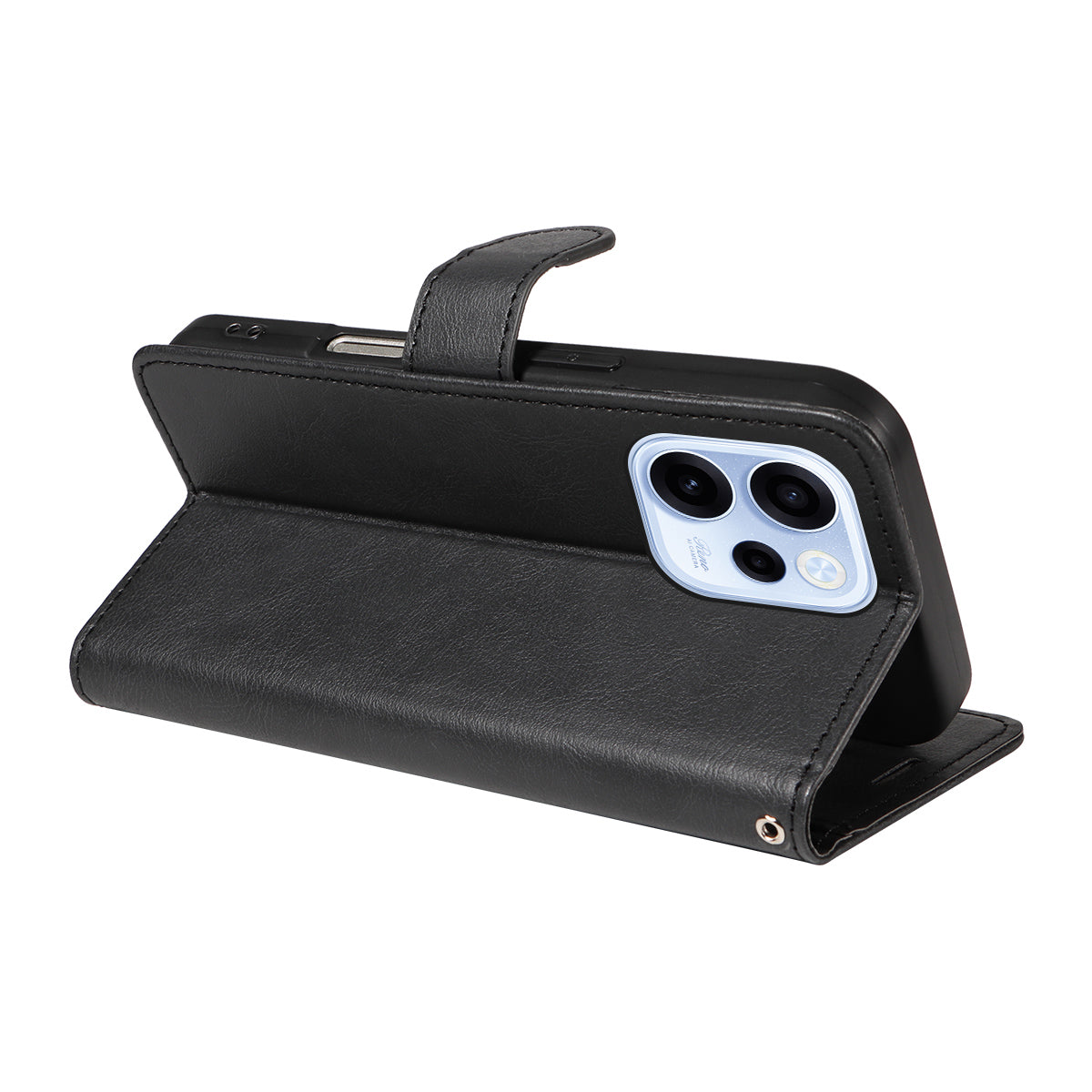 For Oppo Reno15 F 5G Leather Wallet Case with Strap Solid Color Phone Stand Cover