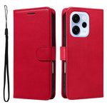 For Oppo Reno15 F 5G Leather Wallet Case with Strap Solid Color Phone Stand Cover
