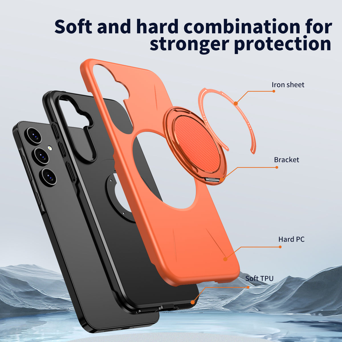 For Samsung Galaxy A26 5G Magnetic Case Rotating Kickstand TPU + PC Phone Cover