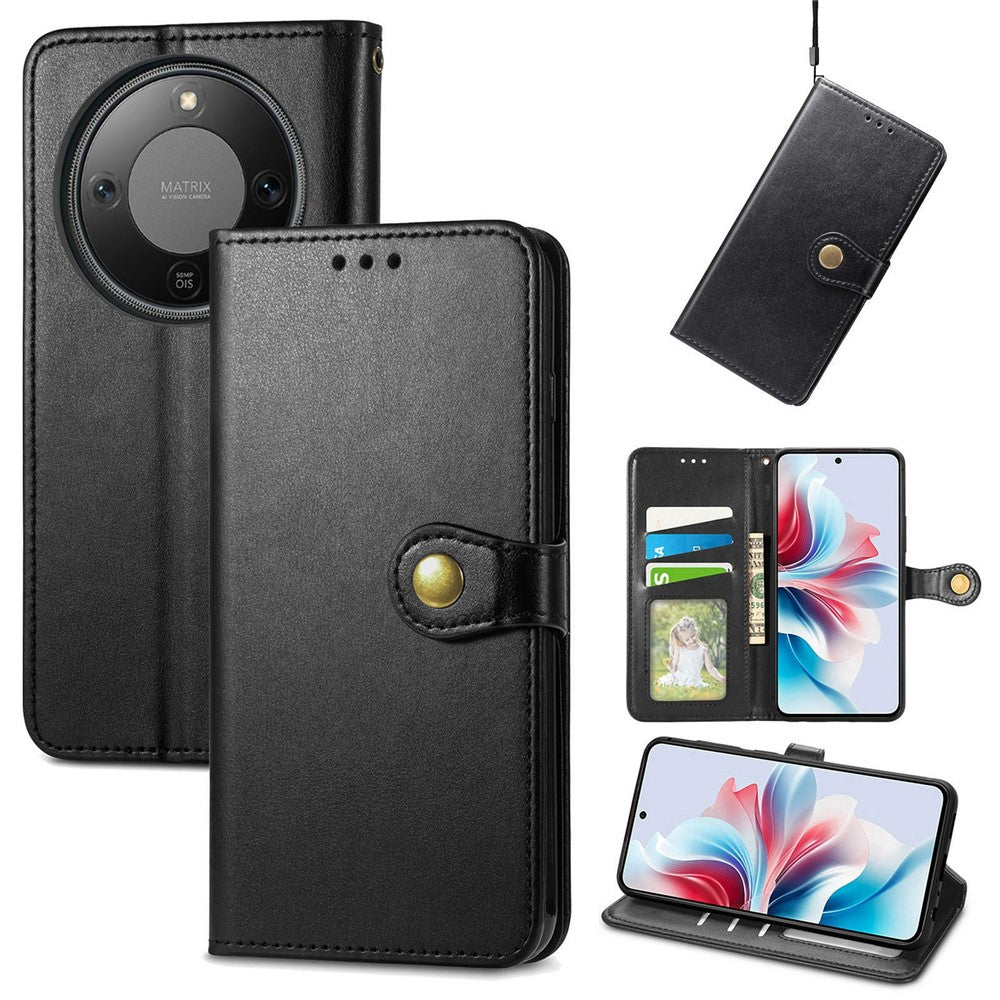 Phone Case For Honor Magic8 Lite 5G  /  X9d 5G  /  X70 5G Wallet Stand Leather Phone Cover with Wrist Strap