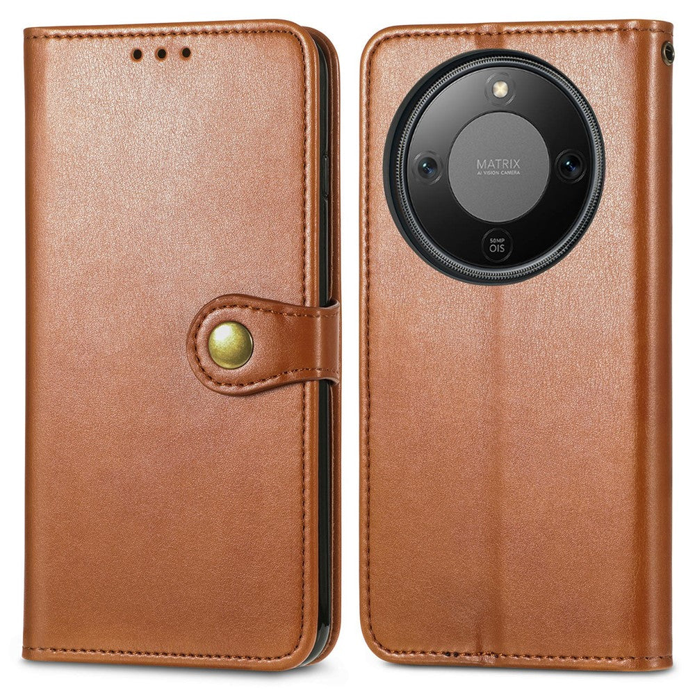 Phone Case For Honor Magic8 Lite 5G  /  X9d 5G  /  X70 5G Wallet Stand Leather Phone Cover with Wrist Strap
