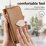 Stand Case For Honor Magic8 Lite 5G  /  X9d 5G  /  X70 5G Leaf Shape Magnetic Clasp Leather Phone Cover with Hand Strap