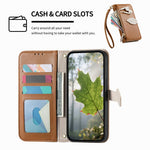 Stand Case For Honor Magic8 Lite 5G  /  X9d 5G  /  X70 5G Leaf Shape Magnetic Clasp Leather Phone Cover with Hand Strap