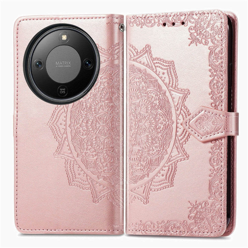 Wallet Case For Honor Magic8 Lite 5G  /  X9d 5G  /  X70 5G Mandala Flower Leather Phone Cover Stand