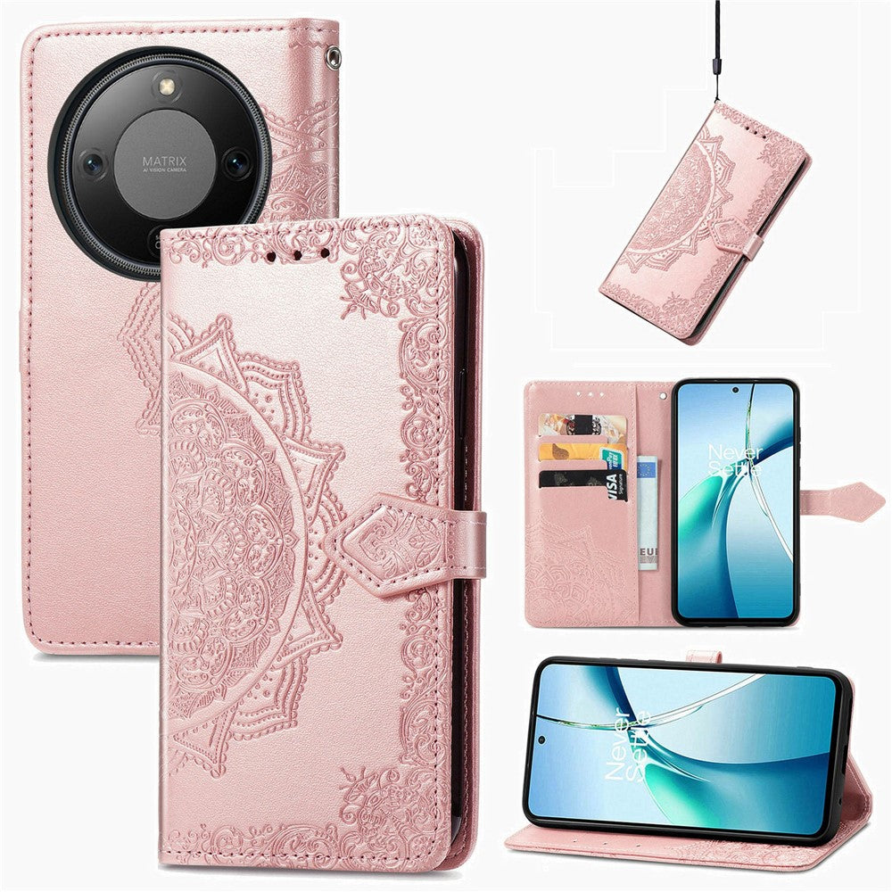 Wallet Case For Honor Magic8 Lite 5G  /  X9d 5G  /  X70 5G Mandala Flower Leather Phone Cover Stand