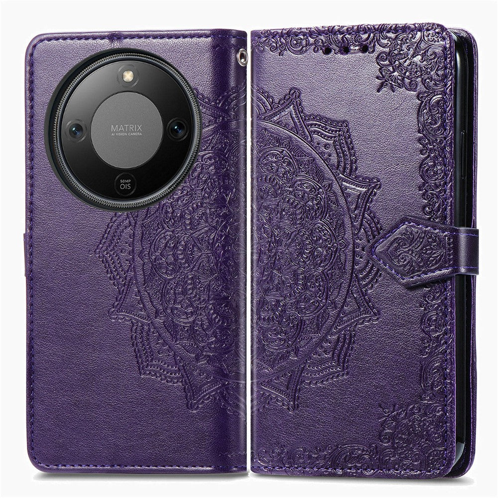 Wallet Case For Honor Magic8 Lite 5G  /  X9d 5G  /  X70 5G Mandala Flower Leather Phone Cover Stand
