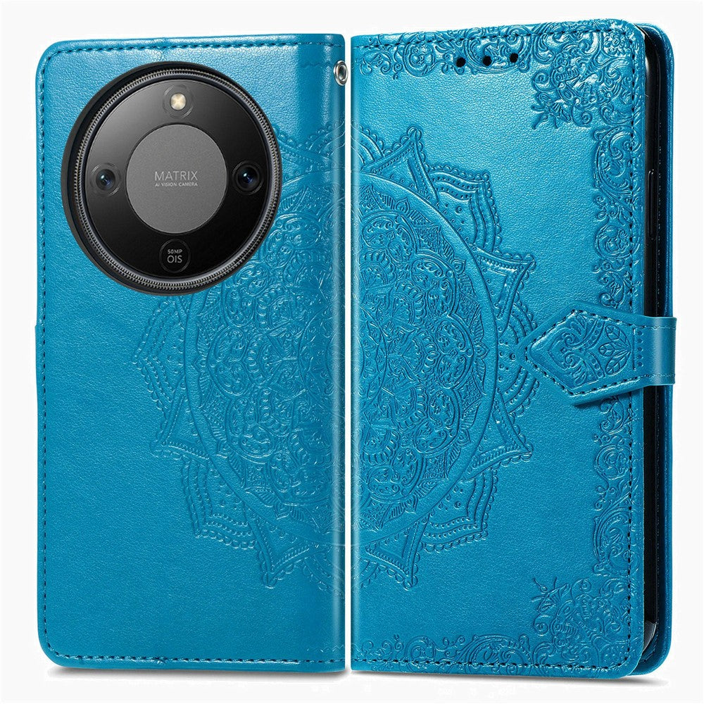 Wallet Case For Honor Magic8 Lite 5G  /  X9d 5G  /  X70 5G Mandala Flower Leather Phone Cover Stand