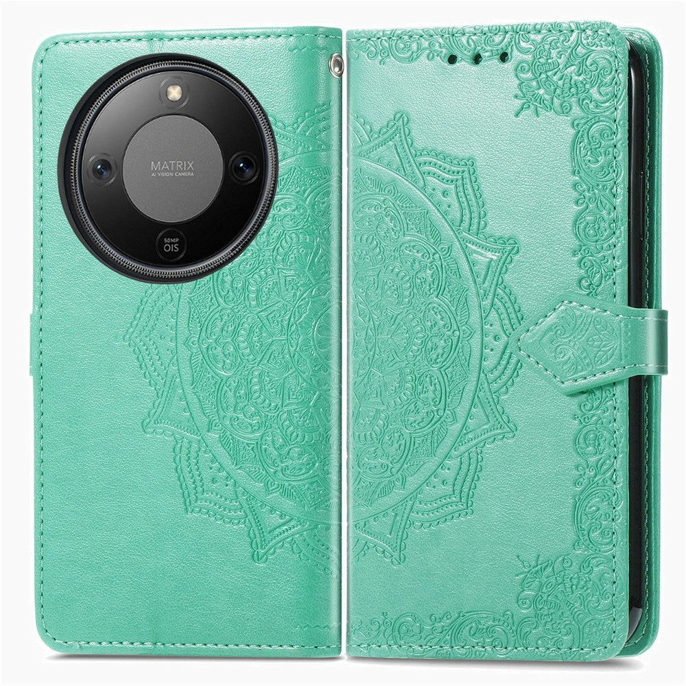 Wallet Case For Honor Magic8 Lite 5G  /  X9d 5G  /  X70 5G Mandala Flower Leather Phone Cover Stand