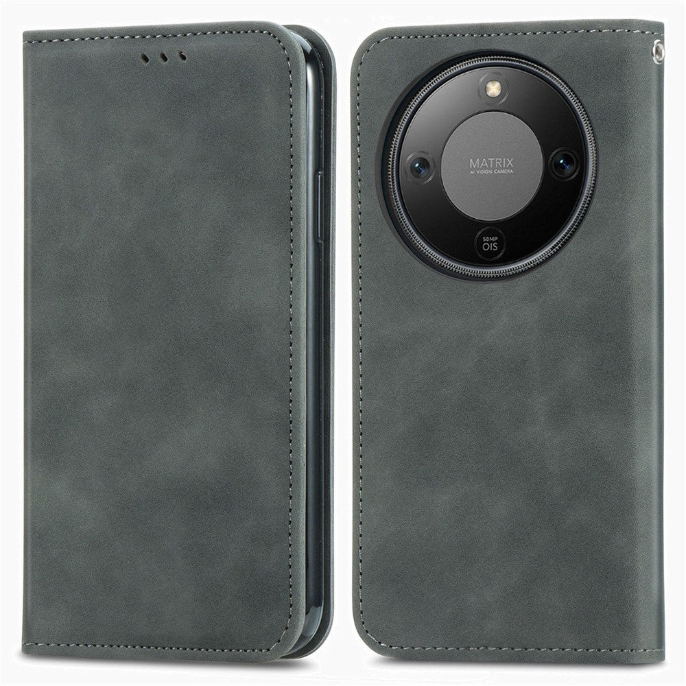 Leather Case For Honor Magic8 Lite 5G  /  X9d 5G  /  X70 5G with Card Holder Magnetic Absorption Phone Cover