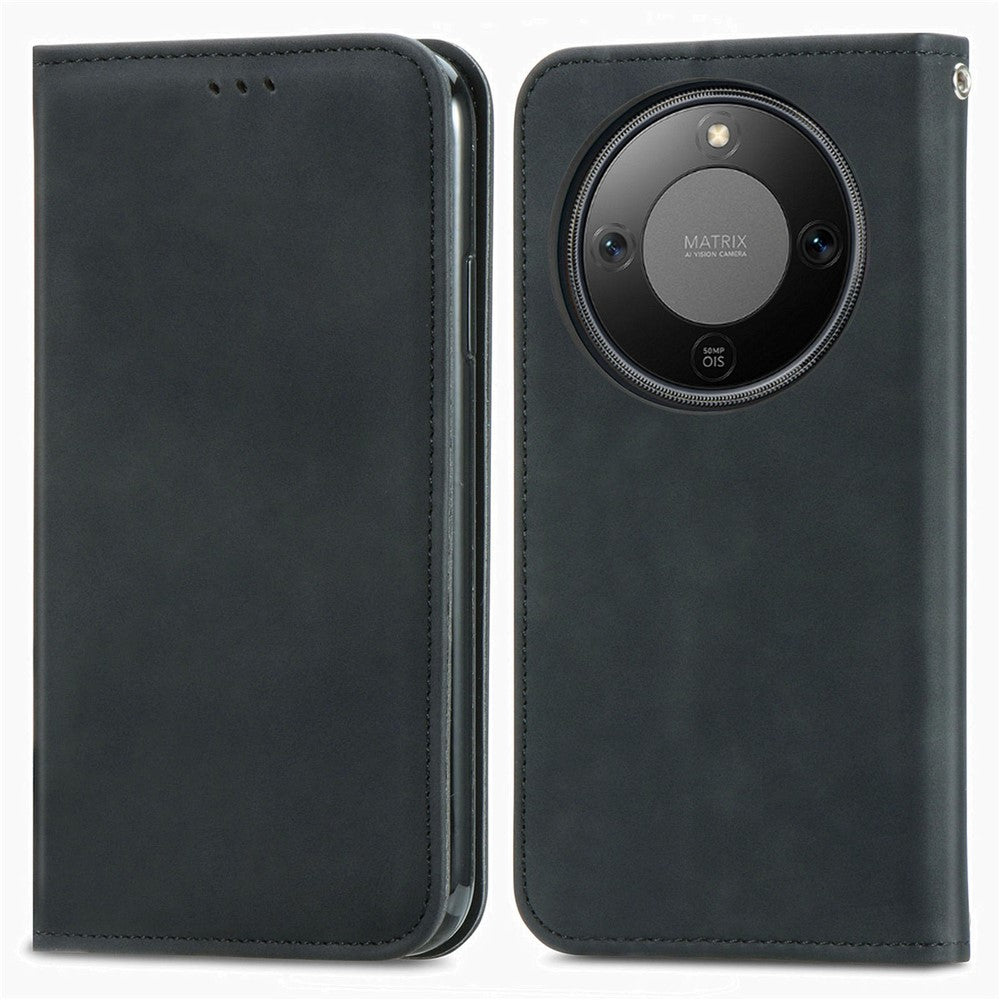 Leather Case For Honor Magic8 Lite 5G  /  X9d 5G  /  X70 5G with Card Holder Magnetic Absorption Phone Cover