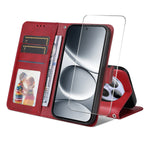 ENKAY HAT PRINCE För Xiaomi Redmi Note 15 Pro 5G (Global) PU-läder plånboksfodral med stativ och 9H härdat glas
