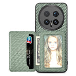 For Honor Magic8 Pro 5G Case RFID Blocking Carbon Fiber Leather Phone Back Cover with Card Holder