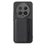 For Honor Magic8 Pro 5G Case RFID Blocking Carbon Fiber Leather Phone Back Cover with Card Holder
