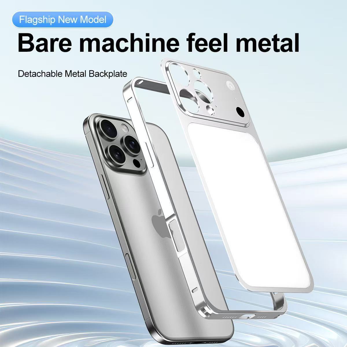 iPhone 13 Pro Max-skal, omvandlas till 17 Pro Max, låsbart spänne, metallram, legering, baksida, mobilskal