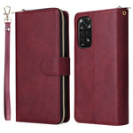 For Xiaomi Redmi Note 12 Pro 4G / 11 Pro 4G (MediaTek) / Note 11 Pro 5G (Qualcomm) / Note 11E Pro 5G PU Leather Zipper Pocket Case 9 Card Slots Flip Stand Cover with Strap