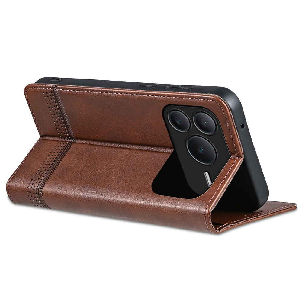 AZNS For Honor Power2 5G Case Cowhide Texture PU Leather Wallet Phone Cover