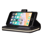 For iPhone 8 / 7 / SE (2020) / SE (2022) Ultra-thin Phone Shell PU Leather Wallet Phone Case Stand Cover with 9 Card Slots and Zipper Pocket