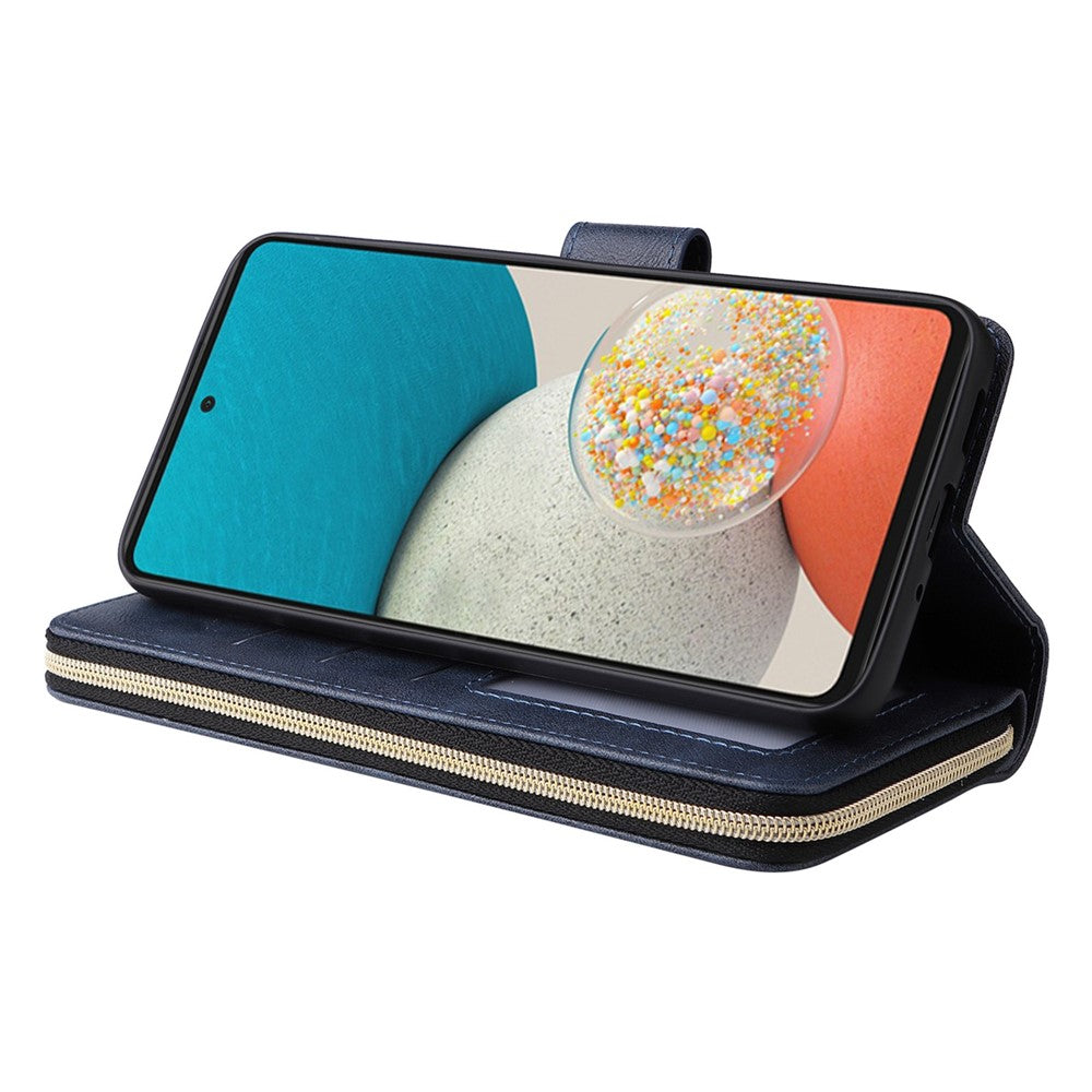 PU-læderetui til Samsung Galaxy A13 5G / 4G / A04s 4G (164,7 mm) / A04 4G (164,4 mm) / M13 5G med 9 kortlommer, tegnebogsetui