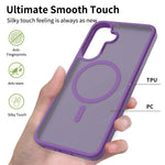 Samsung Galaxy A37 5G Magnetiskt mobilskal Matt Finish TPU PC Stötsäkert mobilskal med Härdat Glas