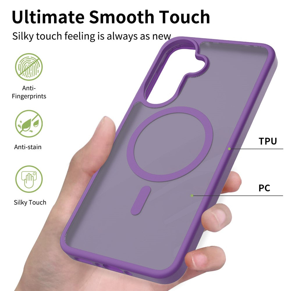 Samsung Galaxy A37 5G Magnetiskt mobilskal Matt Finish TPU PC Stötsäkert mobilskal med Härdat Glas