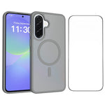 Samsung Galaxy A37 5G Magnetiskt mobilskal Matt Finish TPU PC Stötsäkert mobilskal med Härdat Glas