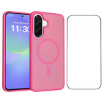 Samsung Galaxy A37 5G Magnetiskt mobilskal Matt Finish TPU PC Stötsäkert mobilskal med Härdat Glas