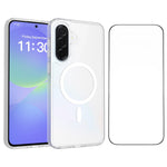Samsung Galaxy A37 5G Magnetiskt mobilskal Matt Finish TPU PC Stötsäkert mobilskal med Härdat Glas