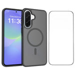 Samsung Galaxy A37 5G Magnetiskt mobilskal Matt Finish TPU PC Stötsäkert mobilskal med Härdat Glas