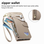 For Samsung Galaxy S26 Ultra Case Zipper Pocket TPU PU Leather Wallet Phone Cover with Strap