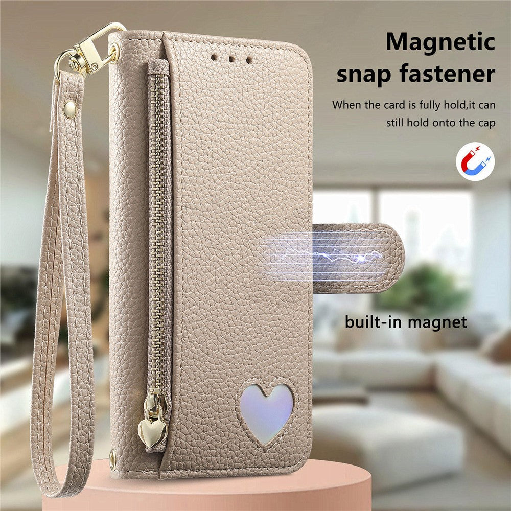 For Samsung Galaxy S26 Ultra Case Zipper Pocket TPU PU Leather Wallet Phone Cover with Strap