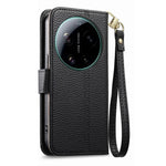 For Xiaomi 17 Ultra 5G Case Zipper Wallet Stand Heart Pattern PU Leather Phone Cover with Wrist Strap