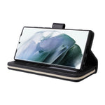 Samsung Galaxy S23 Ultra Handsfree-stativ Plånboksfodral med dragkedja, PU-läder, magnetiskt 9 korthållare, 9 kortplatser