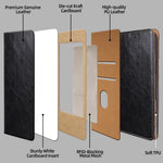 For Xiaomi Poco F8 Pro / Redmi K90 5G Case Genuine Cow Leather Stand Mobile Phone Cover with RFID Blocking Wallet