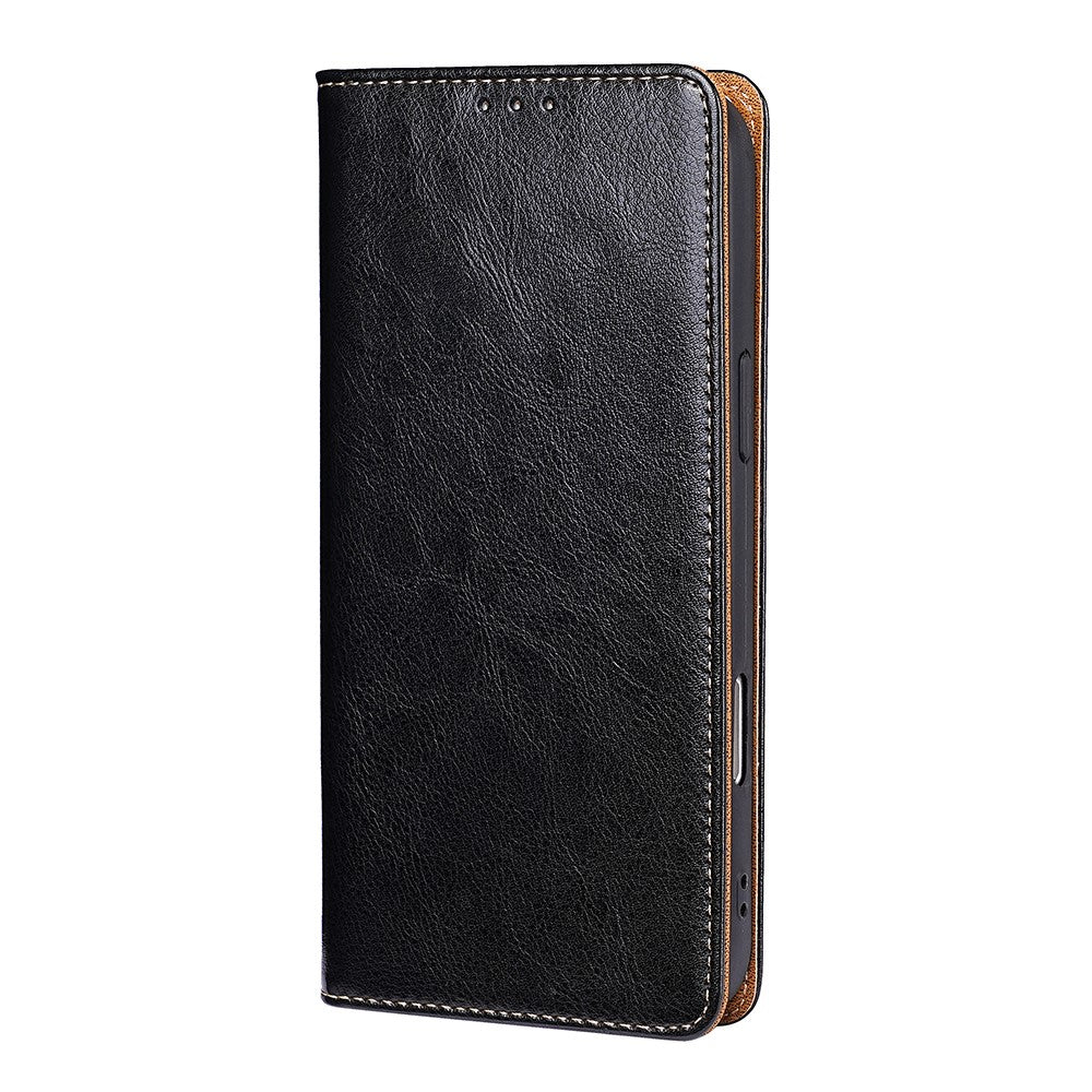 For Xiaomi Poco F8 Pro / Redmi K90 5G Case Genuine Cow Leather Stand Mobile Phone Cover with RFID Blocking Wallet