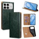 For Xiaomi Poco F8 Pro / Redmi K90 5G Case Genuine Cow Leather Stand Mobile Phone Cover with RFID Blocking Wallet