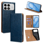 For Xiaomi Poco F8 Pro / Redmi K90 5G Case Genuine Cow Leather Stand Mobile Phone Cover with RFID Blocking Wallet