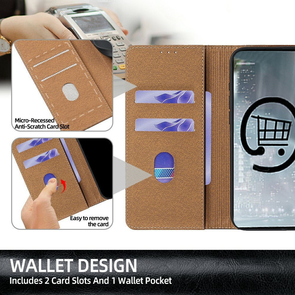 For Xiaomi 17 Pro Case Genuine Cow Leather Stand Mobile Phone Cover with RFID Blocking Wallet