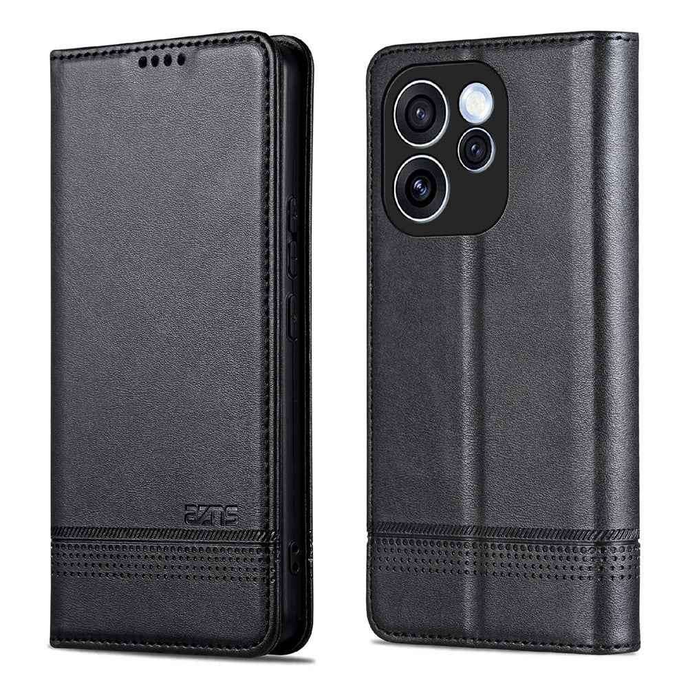AZNS För Oppo Reno15 F 5G Skal Kohudstruktur PU Läder Plånboksfodral