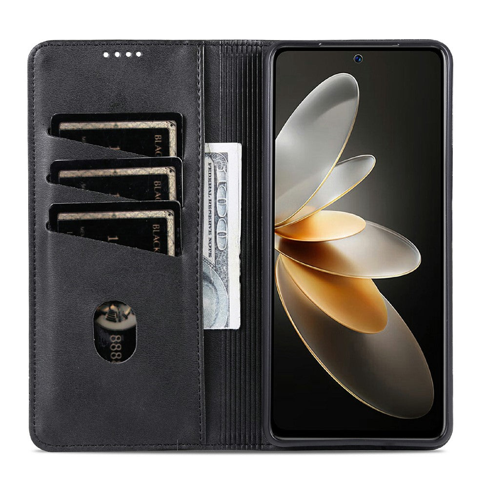 AZNS För Oppo Reno15 F 5G Skal Kohudstruktur PU Läder Plånboksfodral
