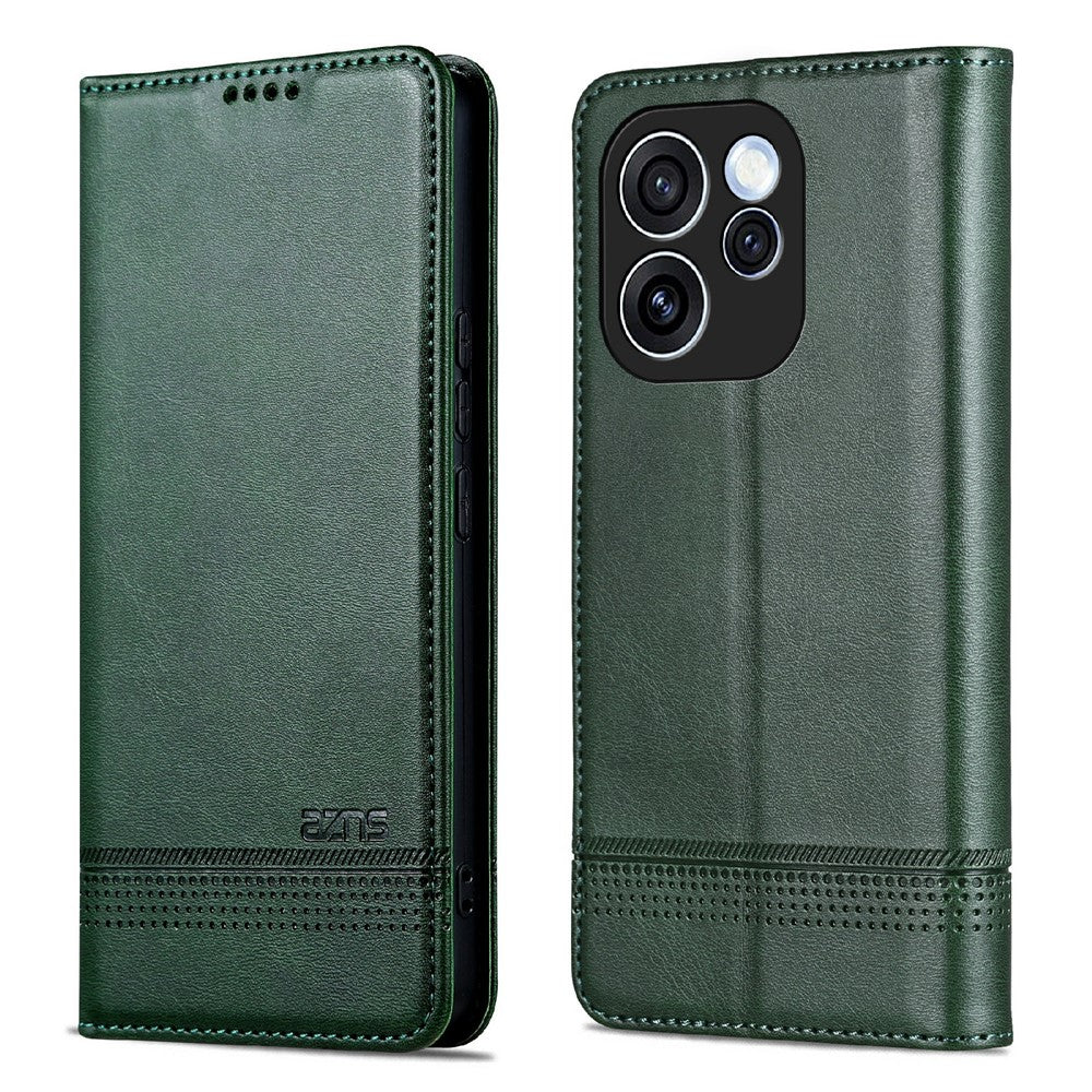 AZNS För Oppo Reno15 F 5G Skal Kohudstruktur PU Läder Plånboksfodral