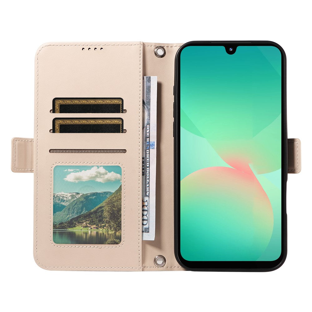 Samsung Galaxy A18 5G / A18 4G A17 5G / A17 4G / A26 5G / A16 5G / A16 4G Läderfodral Strassdekor Rombmönster Plånboksfodral Flipfodral med Remmar