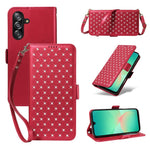 Samsung Galaxy A18 5G / A18 4G A17 5G / A17 4G / A26 5G / A16 5G / A16 4G Läderfodral Strassdekor Rombmönster Plånboksfodral Flipfodral med Remmar