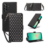 Samsung Galaxy A18 5G / A18 4G A17 5G / A17 4G / A26 5G / A16 5G / A16 4G Läderfodral Strassdekor Rombmönster Plånboksfodral Flipfodral med Remmar
