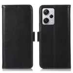 For Xiaomi Redmi Note 12 Pro+ 5G RFID Blocking Genuine Cowhide Leather Case Crazy Horse Texture Wallet Stand Magnetic Phone Cover
