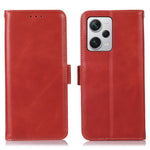 Xiaomi Redmi Note 12 Pro+ 5G RFID-blockerande fodral i äkta kohud, Crazy Horse-textur, plånboksfodral, magnetiskt mobilskal