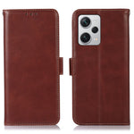 Xiaomi Redmi Note 12 Pro+ 5G RFID-blockerande fodral i äkta kohud, Crazy Horse-textur, plånboksfodral, magnetiskt mobilskal